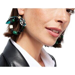 Chico's Beaded Drop Hoops Art To Wear NWT